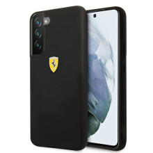 Coque en silicone noire Ferrari On Track pour Samsung Galaxy S22 Plus
