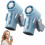 (Blue 2pcs, -) Mini ventilateur clip, affichage LED 1