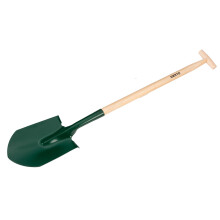 Skarp spade, træhåndtag, "T"-håndtag, amerikansk
