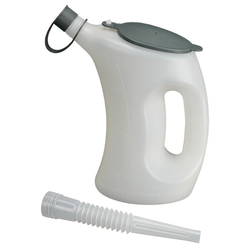 Messgefäß mit Deckel – FLA-PE, transparent, 1 Liter
