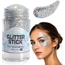 (Silver Holographic Glitter Stick, -) Conjunto de 3 furadores de papel em formato de estrela, cortador de furos portátil para scrapbook e cartões.
