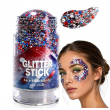 (Red White Blue Glitter Stick, -) Conjunto de 3 furadores de papel em formato de estrela, cortador de furos portátil para scrapbook e cartões.