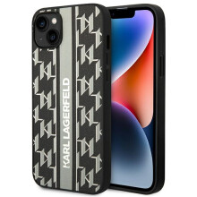 Custodia per iPhone 14 Plus con monogramma Karl Lagerfeld e strisce grigie