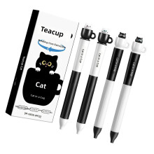 4 Stück Gelstift mit Katzenmotiv und ergonomischem Silikongriff,