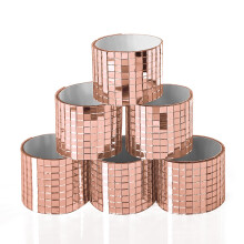 Art3dwallpanels Self-Adhesive Mosaic Tiles, Square Glass Mirror, Mosaic Tiles, Mirror for DIY Craft Decoration (Rose Gold, Pack of 6)