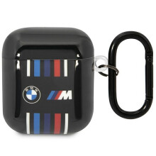 Custodia per AirPods 1 BMW nera con linee multicolore