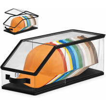 (Black 1pc, -) 2026 Flip-Top Baseball Cap Storage Box, Stackable Organizer