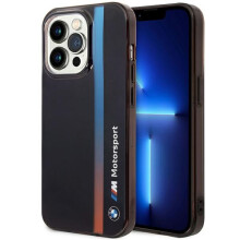 iPhone 14 Pro Hülle BMW IML Tricolor Stripe Schwarz