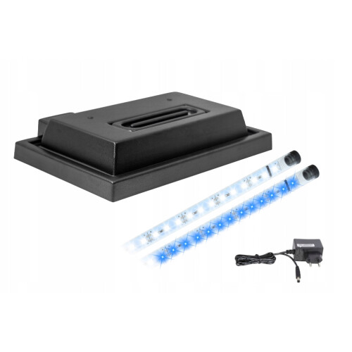 Couvercle d'aquarium 40x25 noir + éclairage LED BLANC + BLEU