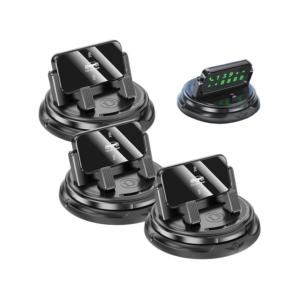 ( 3Pcs, -) 2026 Car Phone Holder, 360 Rotation Dashboard Mount Black 5437706631873