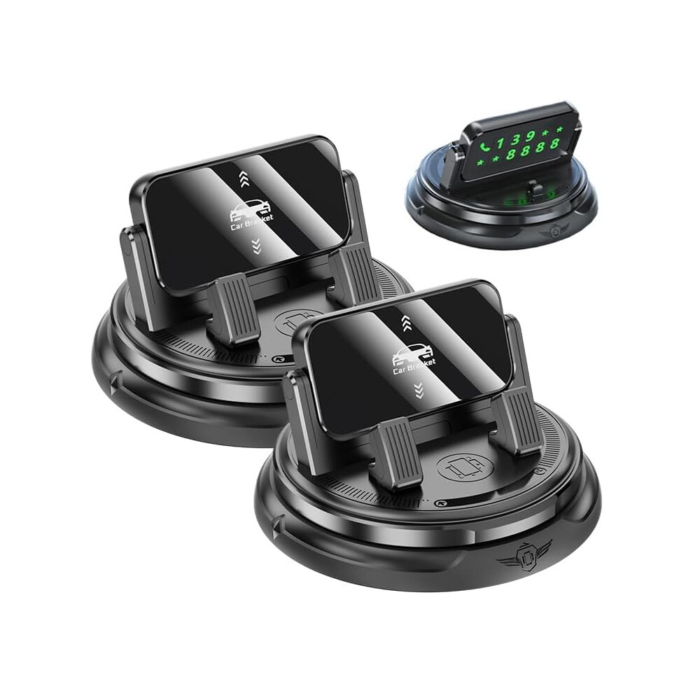 ( 2Pcs, -) 2026 Car Phone Holder, 360 Rotation Dashboard Mount Black 5437706631880