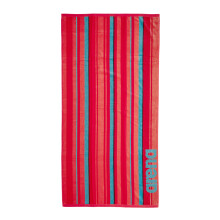 ARENA MULTI-STRIPER II FLUO_RED-WATER-CALYPSO-CORAL STRANDHÅNDKLÆDE 007302/200 EN STØRRELSE
