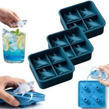 (3PCS, -) Hai Silikon Eiswürfelform, Mini, 3D, Wiederverwendbar, Eis, Tray, Kühlschrank, Getränke, Whiskey, Cocktail