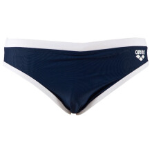 Maillot de bain homme Arena Fundamentals, slip mi-long bleu marine et blanc, référence 16877/71 D3 75
