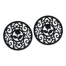 2 Pack Silicone Microwave Heat Resistant Pad For Hot-Black