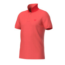 ARENA herre-T-shirt, ensfarvet bomuldspique-poloshirt, mørk koralrød, varenummer 006389/990 M
