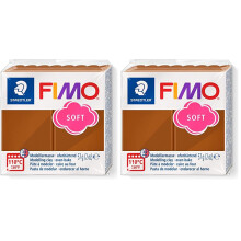 STAEDTLER 8020-7 FIMO Soft Oven-Hardening Polymer Modelling Clay - Caramel (1 x 57g Block) (Pack of 2)