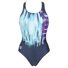 MAILLOT DE BAIN ARENA SWIMWEAR FEMME, DOS PRO, BLEU MARINE, TURQUOISE 003528/780 D34