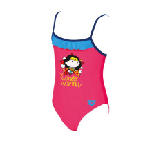 MAILLOT DE BAIN ARENA WONDER WOMAN POUR FILLE, ROSE BRILLANT, BLEU MER 002077/918 98 (2-3)