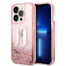 Custodia per iPhone 14 Pro Karl Lagerfeld Liquid Glitter Rosa