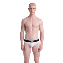 MAILLOT DE BAIN ARENA POUR HOMME, BICOLORE, ÉLASTIQUE, BLANC ET NOIR, 007255/150 D5 85