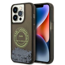 Funda negra con purpurina líquida de Karl Lagerfeld para iPhone 14 Pro