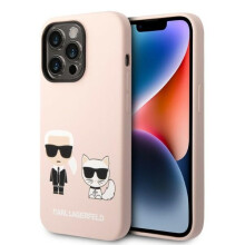 Funda Karl Lagerfeld MagSafe rosa claro para iPhone 14 Pro Max