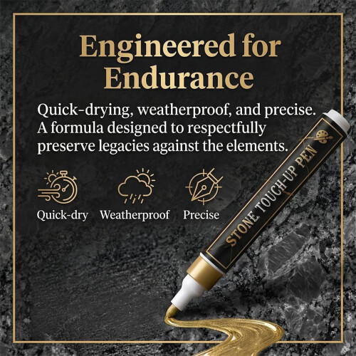 (Black, -) Stylo tombe doré, waterproof, noir 2