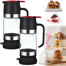 (Black*2, -) Honigspender, Gelb, 2 Stück, Tropffrei, Basis, Sirup, Kaffee, Tee, Pfannkuchen, Ahorn, Behälter