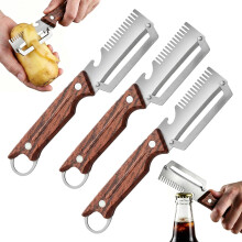 (B-3PCS, -) 3dílná multifunkční škrabka na zeleninu, nerezová ocel B