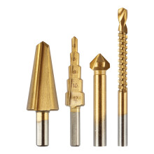 Punte a gradini 4-12 mm, alesatore 12,4 mm, fresa 6x90 mm, svasatore 8-20 mm, TiN