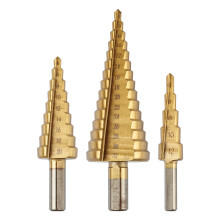 Punte a gradini: 4-12, 4-20, 4-32 mm, TiN, set da 3