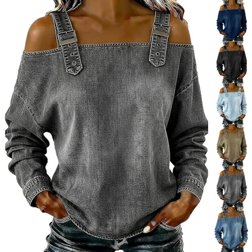 (Gray, Small) Top de mezclilla sin mangas, ajustable