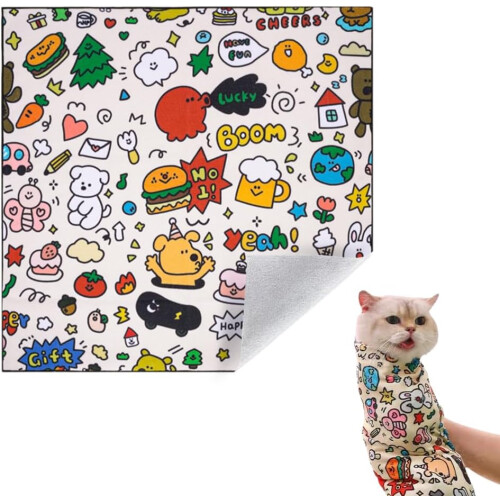(#A1, M (within 11.1lbs)) Couverture toilettage chat, L