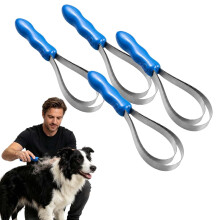 (4a, -) Dual Sided Shedding Blade, 2-in-1 Stainless Steel Pet Brush 4b