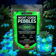 (Green, -) 1000 de pietricele de grădină care strălucesc în întuneric, curcubeu, pietre luminoase