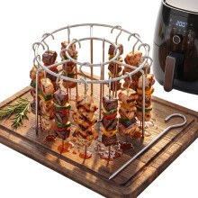 (Sliver 48pcs, -) Support brochettes air fryer, 12 brochettes