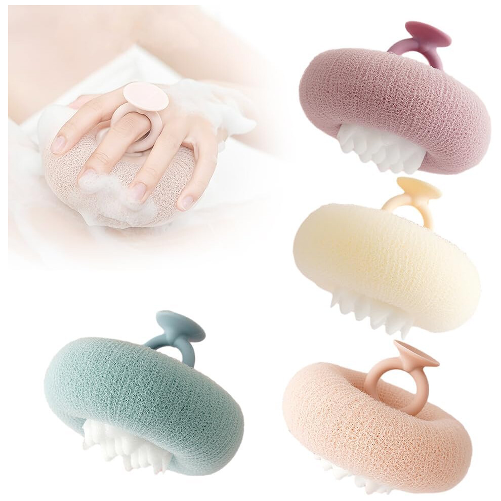 Oimg (Style_name, -) 2024 2-In-1 Sunflower Bath Ball, Exfoliating Sponge 4Pcs
