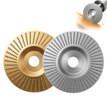 (2P-Bevel Disc, Gold/Silver, -) 4" Tungsten Carbide Wood Carving Disc, Angle Grinder Set