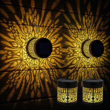 (Peony, -) Solar Fence Lights Outdoor, Mandala Projection Patterns