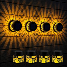 (Portulaca, -) Solar Fence Lights Outdoor, Mandala Projection Patterns