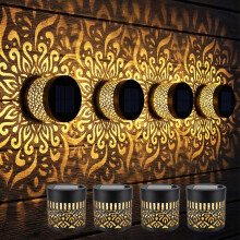 (Datura, -) Solar Fence Lights Outdoor, Mandala Projection Patterns