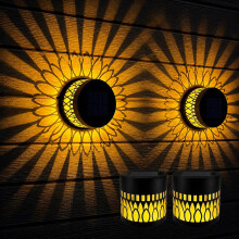 (Portulaca, -) Solar Fence Lights Outdoor, Mandala Projection Patterns
