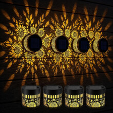 (Sunflower, -) Solar Fence Lights Outdoor, Mandala Projection Patterns