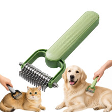 (Green-S-1PCS, -) Oboustranný odmašťovací hřeben, hrábě na podsadu, šedé - S - 1 ks