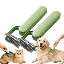 (Green-S-2PCS, -) Oboustranný odmašťovací hřeben, hrábě na podsadu, šedé - S - 1 ks