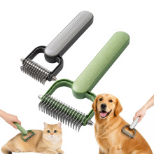 (Green & Gray, -) Oboustranný odmašťovací hřeben, hrábě na podsadu, šedé - S - 1 ks