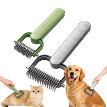 (Gray & Green, -) Oboustranný odmašťovací hřeben, hrábě na podsadu, šedé - S - 1 ks