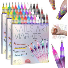 (3 Set, -) 12 Colors Nail Art Pens Set, DIY Manicure Drawing Tools