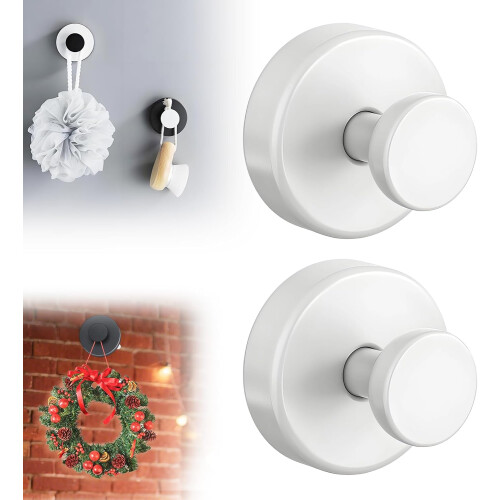 (White, -) Zuignap Haken - 2 Stuks, Wit, 2025